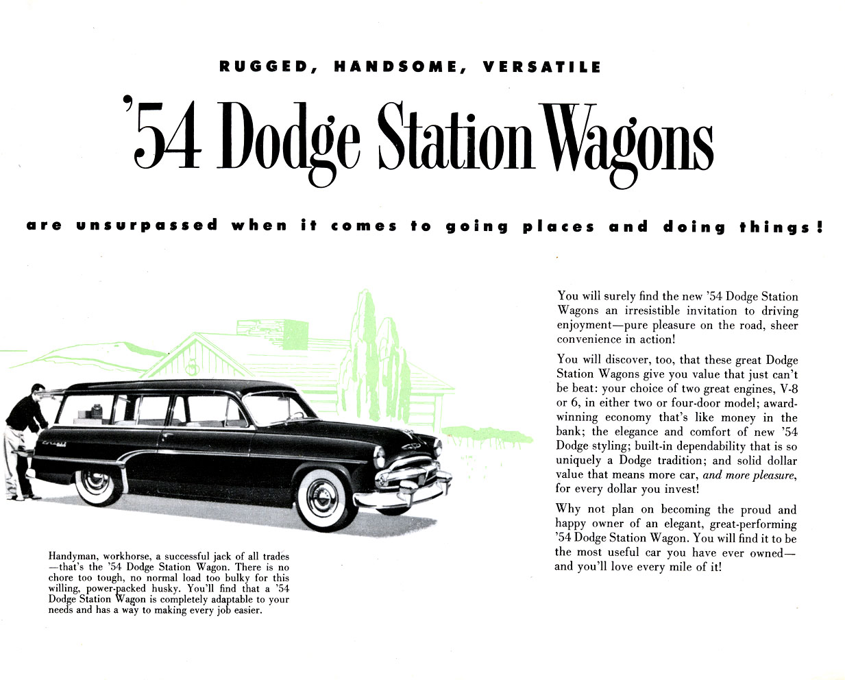 1954 Dodge Wagons Brochure Page 3